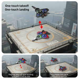 Dron E72 con Despegue con un Clic, Control Remoto de 2.4GHz, Vuelo Estacionario Inteligente, Acrobacias, Giro de 360°, Avión de Espuma RC, <span class=keywords><strong>Jet</strong></span> de Combate con Luz - Product Image 6