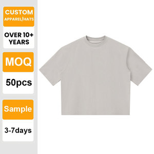 Camiseta Personalizada con Logotipo de Alta Calidad, Lisa, 100% Algodón, Hombros Caídos, Gruesa, para Impresión al por Mayor, Bordado para Hombre - Product Image 1