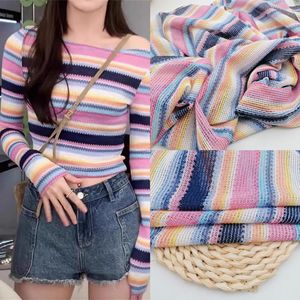 Tela de <span class=keywords><strong>Punto</strong></span> Ecológica de Nuevo Diseño, Colorida y Moderna, Tejido de <span class=keywords><strong>Punto</strong></span>, <span class=keywords><strong>Crochet</strong></span>, Jacquard Arcoíris - Product Image 3