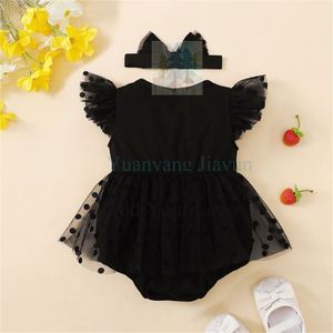 Combinaison d'été pour enfants fille sans manches patchwork maille triangle <span class=keywords><strong>Ha</strong></span> vêtements pour bébés filles - Product Image 4