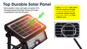 <span class=keywords><strong>Lampada</strong></span> <span class=keywords><strong>Solare</strong></span> LED da Parete IP65 Impermeabile con Sensore di Movimento PIR, Illuminazione Multifunzionale per Esterni per Casa e Strutture Pubbliche - Product Image 4