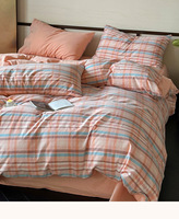Ensemble de literie pour dortoir en coton 100% pur, 4 pièces, style nordique, couleur unie, motif géométrique, lavé, toutes saisons, personnalisable