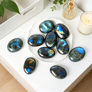 Piedra de Labradorita Azul Natural Pulida con Brillo, Piedra de Cristal para Regalos, Venta al Por Mayor - Product Image 6