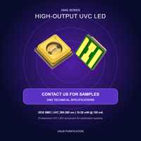 USUN LED UV/UVC Haute Puissance 1W 260nm 265nm 270nm Lumière Violette Durable Écologique Électrique