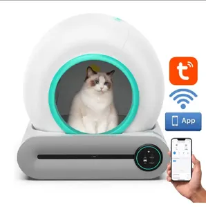 Kinyu - Caixa de areia elétrica inteligente para gatos, com controle de toque e baixo ruído, com design original, com controle de toque, automática e inteligente