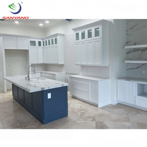 Tủ nhà máy gỗ rắn tủ bếp Bộ tủ bếp hiện đại tủ bếp đã sẵn sàng để lắp ráp - Product Image 1