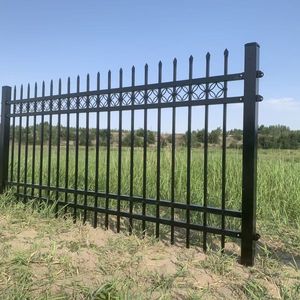 Clôture de jardin en métal en gros, balustrade extérieure résistante aux intempéries, panneaux en acier galvanisé et clôture en <span class=keywords><strong>fer</strong></span> <span class=keywords><strong>forgé</strong></span> de 80 <span class=keywords><strong>cm</strong></span> de haut - Product Image 2