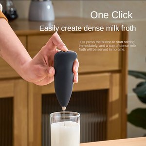 Mini espumador de leche eléctrico para el hogar, batidor creativo de acero inoxidable, espumador de leche de café de mano elegante - Product Image 6