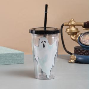 Termo de vacío de doble pared para Halloween, taza de café de viaje con aislamiento, 16 oz, vaso de calabaza fantasma con tapa - Product Image 6