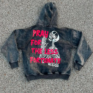 Sweat <span class=keywords><strong>à</strong></span> capuche masqué personnalisé avec logo sérigraphié vintage lourd lavé <span class=keywords><strong>à</strong></span> l'acide cagoule <span class=keywords><strong>Ninja</strong></span> <span class=keywords><strong>à</strong></span> fermeture éclair Streetwear pull <span class=keywords><strong>à</strong></span> capuche - Product Image 3