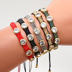 Cuentas de semilla de Miyuki perle hechas a mano con cuentas de cristal, pulsera ajustable tejida - Product Image 1