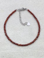 Bracelet en grenat Hessonite, bijoux délicats en pierres précieuses, perles micro-facettées, bracelet en cristal, bijoux minimalistes, bracelet en pierres précieuses minuscules