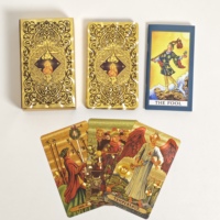 Kartu Tarot Plastik Berlapis Emas Spanyol Baru dari Pabrik, Ukuran 12*7cm, 78 Kartu, Tahan Air, Permainan Papan, Kartu Oracle dengan Buku Manual
