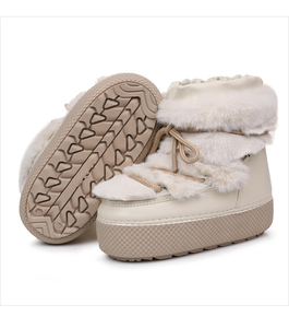 Bottines d'hiver imperméables à plateforme doublées de <span class=keywords><strong>fourrure</strong></span> pour femmes, à lacets, plusieurs options de couleurs - Product Image 4