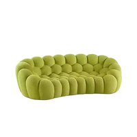 Ensemble de Canapé Bulle Moderne en Tissu, Compressions Sous Vide, Design Nid d'Abeille 3D, Canapé Modulable Courbé Lazy pour Salon