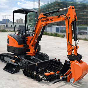 Mini-excavatrice compacte avec flèche pivotante et chenilles en caoutchouc, commande hydraulique pour espaces étroits - Product Image 1
