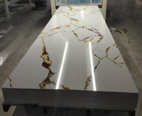 Feuille de PVC multi-usages effet marbre UV pour panneau mural, décoration de meubles