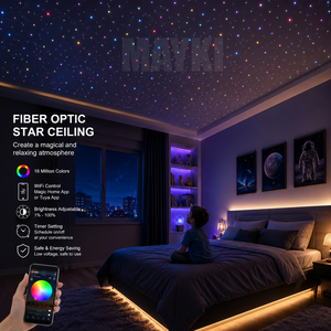 45W RGB TUYA WiFi-gestuurde Sterrenhemel Fiber Optische Plafond LED Fiber Optische Sterrenplafond Lichtmotor voor Cinema Home Theater Decoratie - Product Image 5