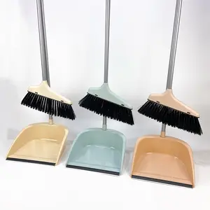 Wholesale Household Plastic Broom and Dustpan Set Soft Sweeping Iron Broom and Cleaning Combination for Home Use