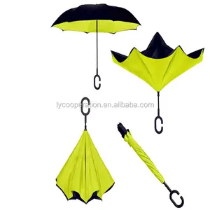 New Classic Design Magic Inverted Umbrella for Adults Hands-Free Straight Pattern Semi-Automatic Control