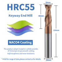 Fraise à deux tranchants en carbure HANDERK HRC55 avec revêtement TiSIN, taille standard, OEM/ODM disponible, conçue pour les applications en acier de moulage