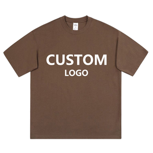 T-shirt décontracté surdimensionné en tricot uni polyester/coton lourd 280g OEM ODM pour hommes et femmes - Product Image 1