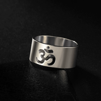 Edelstahl Breite 9,8mm Offener Ring Personalisierter Schwanzring Retro Hip-Hop Ausgehöhlter Großhandel Paarringe