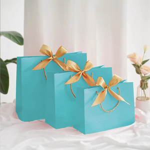 In ấn tùy chỉnh in logo túi giấy với xử lý Ribbon Bow món quà cưới paperbag bao bì Boutique Túi - Product Image 6