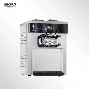 Professional Commercial Automatic Soft Serve Ice Cream Machine 3 Flavor Ice Cream Machine With 4 Sided Heat Sink