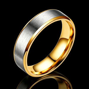 Anillo de Cóctel Unisex en Forma de U de Acero Inoxidable Chapado en Oro de 18K Vintage, con Borde Biselado de 8mm, Accesorio de Joyería, Regalos para Fiestas, Más Vendido - Product Image 6