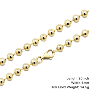 Collar <span class=keywords><strong>de</strong></span> Cadena <span class=keywords><strong>de</strong></span> <span class=keywords><strong>Oro</strong></span> <span class=keywords><strong>de</strong></span> <span class=keywords><strong>18</strong></span> Quilates con Cuentas <span class=keywords><strong>de</strong></span> 4 mm y 20 Pulgadas, Regalo <span class=keywords><strong>de</strong></span> Boda Clásico, Joyería al <span class=keywords><strong>por</strong></span> <span class=keywords><strong>Mayor</strong></span> en China - Product Image 6