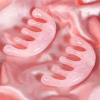 Peigne de massage Gua Sha en résine à cinq dents pour favoriser la croissance des cheveux et soulager les maux de tête, peigne de massage des méridiens du cuir chevelu