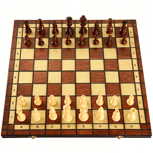Jeu d'échecs de luxe en bois de haute qualité pour le dropshipping et la vente en gros, pièces d'échecs en métal 24*24cm pour jeux de société - Product Image 1