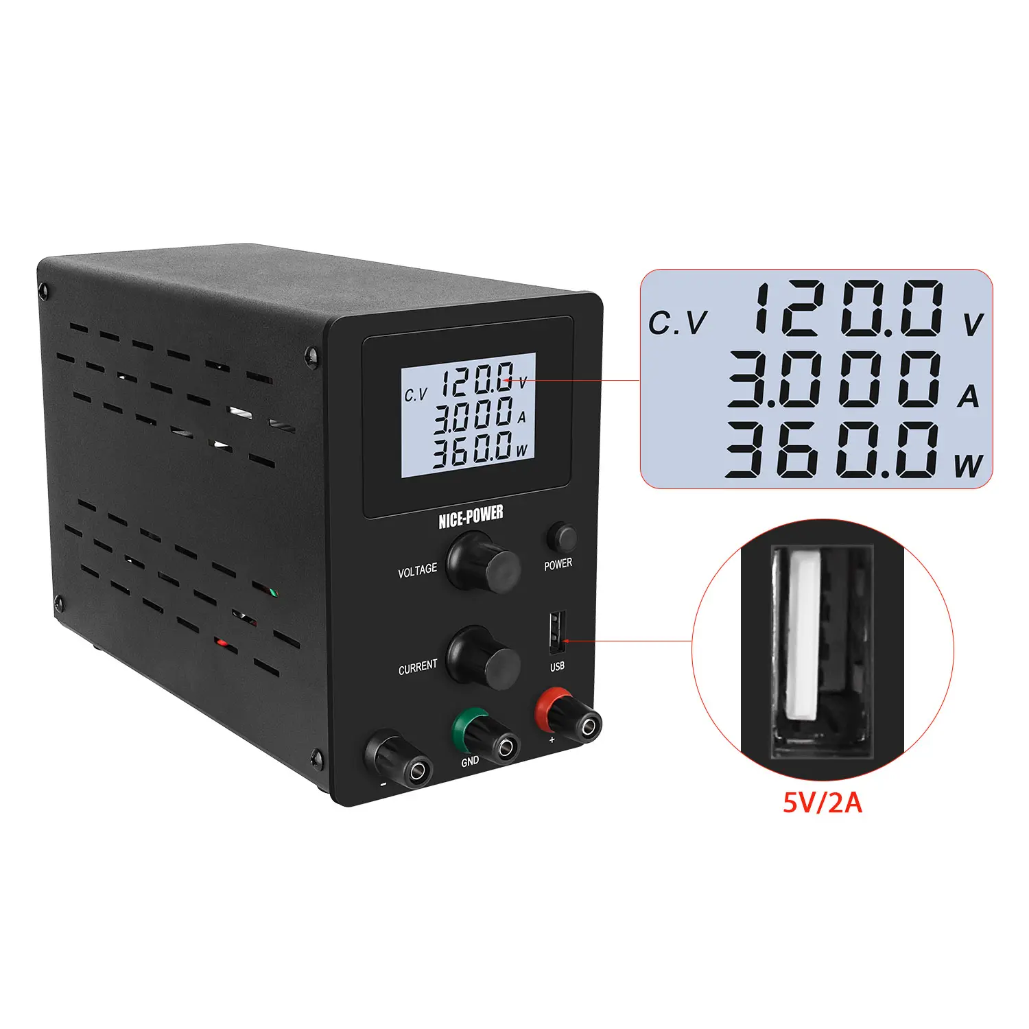 Factory Price DC Variable Power Supply 120V 3A Switching Adjustable Power SourceためMobile Phone Repairing