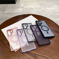 Funda de carga inalámbrica TPU PC 3200 Srtong Megnetic Skin Feel Matte Phone Case Funda para teléfono móvil para Samsung S24 S25 PLUS Ultra