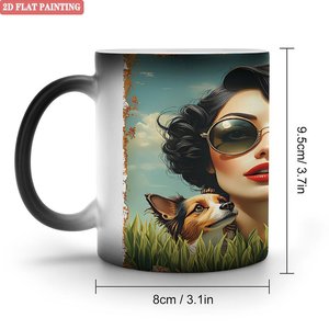 Heat Sensitive <b>Mug</b> 11oz Frosted Black Ceramic Color Changing Cup Novelty Gift <b>Box</b> Packed - Product Image 1