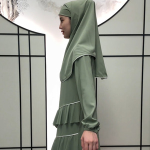 Costume <span class=keywords><strong>de</strong></span> deux pièces vintage modeste pour femmes musulmanes Nouvelle couleur Nouveau Style Taille 4XL en Polyester Polyester Matière Abaya - Product Image 2