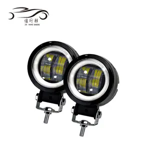 3Inch 20W Rond Werklicht Met Engelenogen 6500K Waterdichte Led Nacht Bar Verlichting 12V 24V Motorfiets Offroad