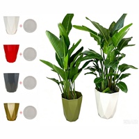 Pot de fleurs en forme de diamant |   Design géométrique moderne |    Vase de sol en plastique pour l'intérieur et le jardin, diamètre 32xH40CM