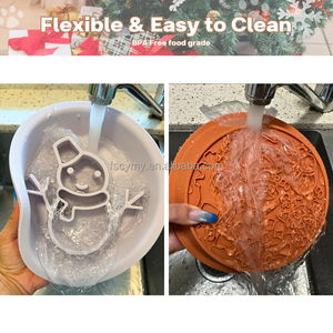 Cão bonito Alimentador Lento Xmas Tree <span class=keywords><strong>20cm</strong></span> Silicone <span class=keywords><strong>Pet</strong></span> Lick Mat Enriquecimento <span class=keywords><strong>Bowl</strong></span> para o Presente - Product Image 4