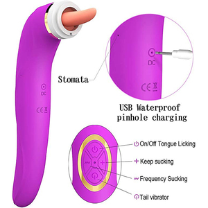 Factory-Direct Soft Silicone Sucking Tongue Licking <b>Vibrator</b> for Vaginal/G-Spot Stimulation USB Rechargeable Waterproof 5 - Product Image 5