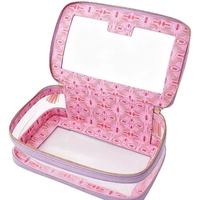 Sac de rangement pour tuiles de Mahjong en cuir PU avec pompon et fermeture éclair, fenêtre pour étiquette intégrée, étui de transport pour jeu complet de tuiles de Mahjong