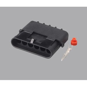 Auto 6 Pin Waterproof Wiring <b>Harness</b> Connector 12010975 And 1201579 Male And Female PBT <b>Black</b> IP20 - Product Image 3
