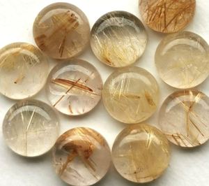 Lot de 5 cabochons en Hessonite naturelle dorée de 5 mm, certifiés, cirés/huileés, pierres précieuses en vrac pour la fabrication de bijoux - Product Image 3