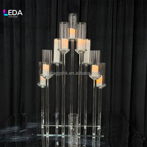 LEDA <b>Crystal</b> Candelabra Straight Glass Candle Holders for Wedding Home Decoration Durable High Quality - Product Image 2