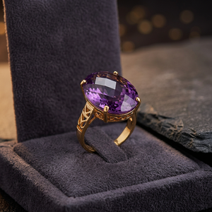 Bague en argent sterling 925 avec pierre précieuse améthyste naturelle, faite à la main, de luxe, pour homme, pour fiançailles, mariage, anniversaire, cadeau - Product Image 6
