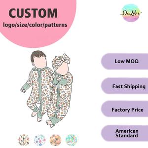 <span class=keywords><strong>Combinaison</strong></span> de haute qualité en gros pour enfants, pyjama bébé en tissu de bambou, vêtements pour bébés, barboteuse personnalisée pour enfants - Product Image 3