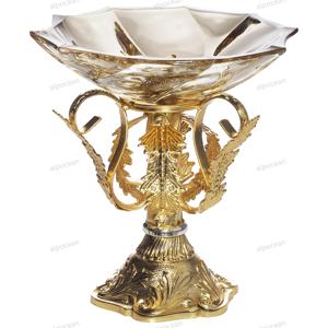 Bol en verre écologique avec motif en spirale peint à l'or, pied en métal, style italien, prêt pour <span class=keywords><strong>les</strong></span> fêtes, qualité supérieure - Product Image 2