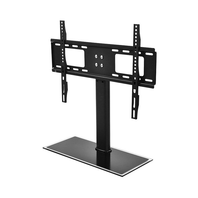 Universal Tabletop TV Stand with Tempered Glass Base Adjustable VESA Monitor Stand Replacement TV Base for 26-70 Inch TVs