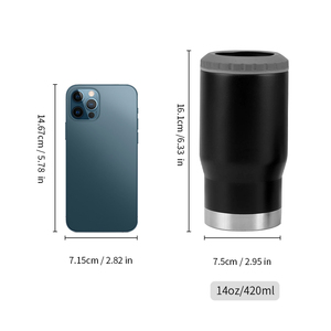 4in1 paslanmaz çelik yalıtımlı Can soğutucu klasik 14oz parti 2 kapaklı bira bardağı şişe tutucu vakumlu şişe şarap soğutucu - Product Image 3